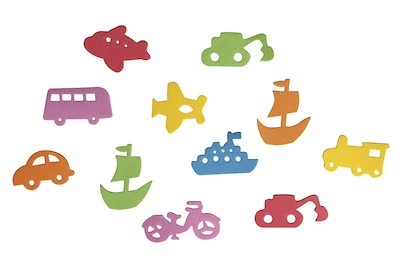 Rayher, Crepla Stanzteile Fahrzeuge, Rayher Moosgummi Stanzteile Selbstklebende Fahrzeuge | 2-5 cm | 80 Stück