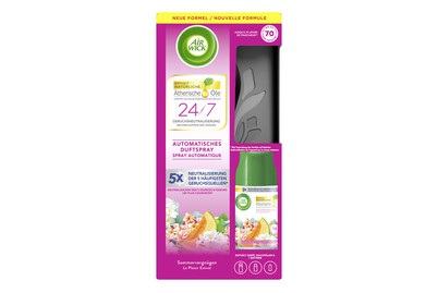 AIR WICK, Air Wick Flüssig Lufterfrischer-Kit Starter Set Sommervergnügen, Air Wick Automatischer Diffusor mit Nachfüllpackung