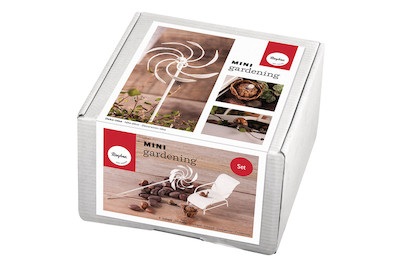 Rayher, Mini-Gardening Set- Relax, 6-teilig, wei, Mini-Gardening Set Relax