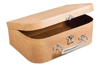 Rayher, Pappmaché Koffer, FSC Recycled 100%, 24x, Rayher Pappmaché-Koffer mit Metallgriff | 24 × 16 × 8 cm