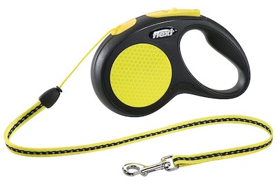 flexi, Flexi New Neon Seil S 5m, Flexi New Classic NEON Auszugsleine - schwarz/gelb