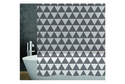 Qualité&Prix, Q&P Duschvorhang Rombo 180x180 schw., Qualité & Prix Duschvorhang Rombo Schwarz-Weiss | 180 × 180 cm