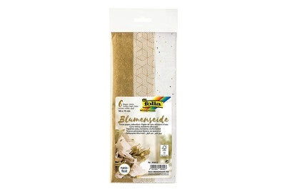 folia, Folia Seidenpapier Mix Gold, Mediengewicht, Folia Blumenseide Mix Gold | 50 × 75 cm