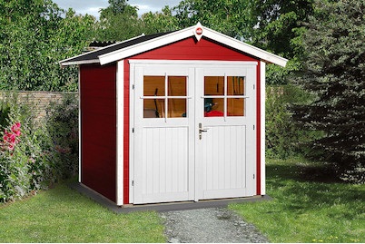 Weka, Weka Gartenhaus 224 Gr.1, rot, Weka Gartenhaus 224 Gr. 2 mit Doppeltüre Schwedenrot | 21 mm | 2.1 × 2.1 m