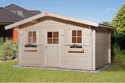 Weka, Weka Gartenhaus 110 Gr.1, V 60, Weka Gartenhaus 110 Gr.1 mit Vordach | 3 × 4 m
