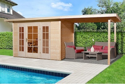 Weka, Weka Gartenhaus Panorama 172 Gr.1, E-Gla, Weka Gartenhaus Panorama 172 Gr. 1 | 5.3 × 2.4 m