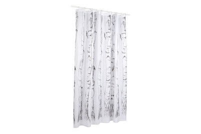 Spirella, SPIRELLA Duschvorhang TEXTIL, Spirella Polyester WOOD Duschvorhang 180x200cm Weiss