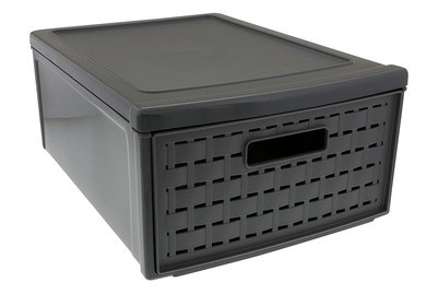 Oecoplan, Oecoplan Schubladenbox klein COUNTRY an, Oecoplan Schubladenbox Country in Anthrazit | 26 × 15 × 35 cm