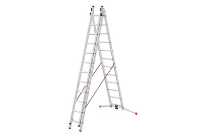 Hailo, Hailo S100 ProfiLOT 9312-507 Aluminium Mehrzweckleiter Arbeitshöhe (max.): 9 m Silber, Rot, Schwarz 29.2 kg, Hailo Kombileiter Mehrzweckleiter