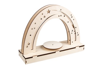 Rayher, Holz 3D Bausatz Nachthimmel FSCMixCred, 30x9x23cm, +Drehteller, Box, 