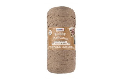 GLOREX, Bands Makramee 250g hellbraun 60% Baumwolle/40% Viskose, Glorex Bands Makramee Hellbraun | 250 g
