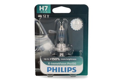 Philips, Philips Halogen Leuchtmittel X-tremeVision H7 55 W 12 V, Philips Scheinwerferlampe X-treme Vision Pro150 | H7