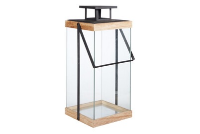 MY HOME, Laterne Metall/Holz 20.5x20.5x46.5 cm, My Home Laterne Metall und Holz | 20.5 × 20.5 × 46.5 cm