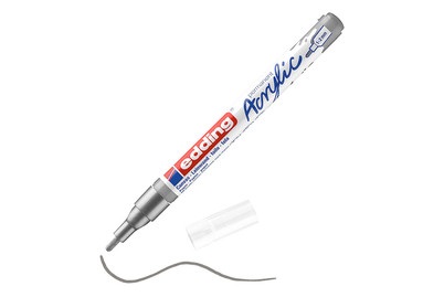 edding, EDDING Acrylmarker 5300 1-2mm 5300-923 silber sdm, Edding Acrylmarker 5300, 1-2mm, silber sdm, 5300-923