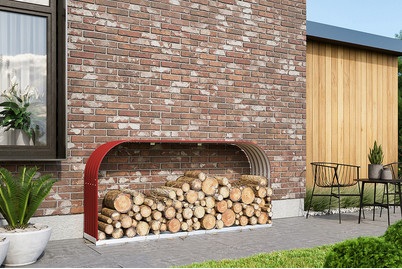 undefined, Kaminholzregal ARDOR, Vitavia - Kaminholzregal ARDOR 401 - rostrot - Zincalume - 210/40/100 cm