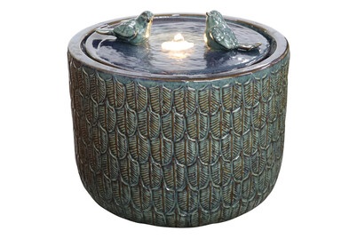 Home&More, Keramik-Brunnen für den Außenbereich mit SMD-Licht, Home and More Keramik-Brunnen für Aussenbereich mit SMD-Licht | 34.5 × 37.5 × 37.5 cm