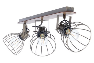 Eglo, Deckenleuchte Sambatello, dreiflammig, Deckenlampe Sambatello, dreiflammig, braun/silber