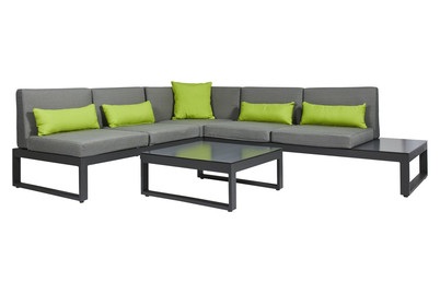 MOOD, MOOD LOUNGE Sofa-Set COCOA BEACH, Home and More Lounge-Set Cocoa Beach Grau | 255 × 225 × 78 |