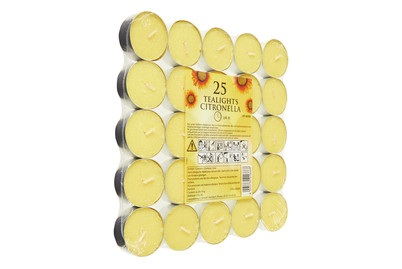 undefined, TEELICHT CITRONELLA, balthasar Outdoor Teelichter Citronella 25 Stück, Gelb