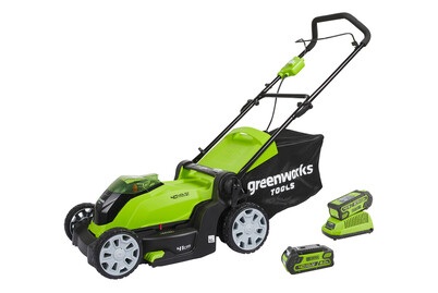 GREENWORKS, GREENWORKS AKKU-Rasenmäher SET CLARK II, Greenworks Akku-Rasenmäher-Set Clark II | 40 V | 2 Ah