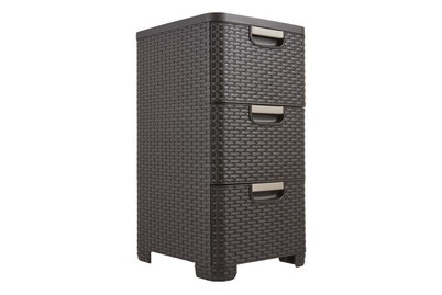 Curver, CURVER Schubladenturm Rattan, Curver Schubladenturm Rattan | 60 × 33 × 38 cm | 42 l