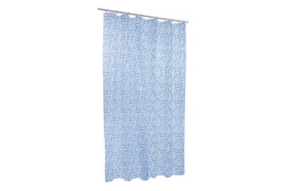 MSV, MSV Duschvorhang PVC, Duschvorhang PVC Mosaik Blau | 200 × 180 cm