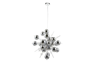 Näve, Hängeleuchte Wakusei aus Glas 65 cm chrom, Näve Explosion Copper Pendelleuchte Chrom 65 cm
