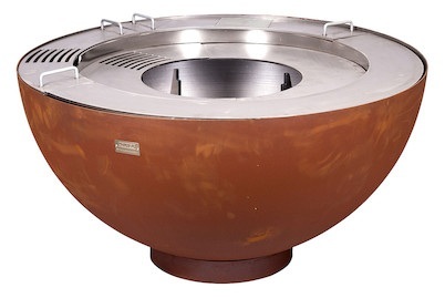 Nouvel, Nouvel FIREBALL PRO 100 Feuer- und Grillkugel gerostet Ø 100 cm, NOUVEL Fireball PRO 100 - Feuerkugelgrill (Braun/Silber)