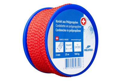 MEISTER, MEISTER KORDEL POLYPROPYLEN, Meister Kordel Ø 3 mm, 25 m, 180 kg, Rot