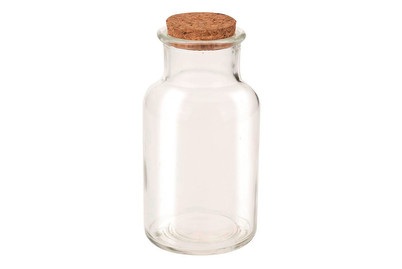 GLOREX, GLOREX Glasflasche mit Korken, Glorex Glasflasche mit Korken | 12.5 × 6.5 cm | 260 ml