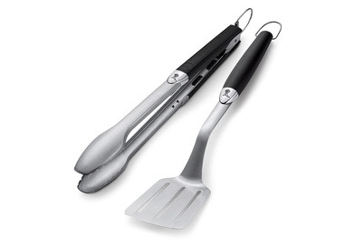 Weber, Weber Premium Grillbesteck 2-teilig Grill Zubehör Edelstahl-Schwarz, Weber Premium Grillbesteck, 2-teilig Premium Grillbesteck ? Weber Grillzange/Grillbesteck ? Edelstahl / Schwarz