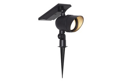 Best Season, LED-Solar-Erdspießstrahler Powerspot Sensor 120lm, Star Trading - Solarleuchte POWERSPOT - schwarz - 18/9.5/21 cm