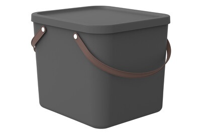 Rotho, ROTHO - Aufbewahrungsbox ALBULA - anthrazit - recyceltes Material - 36/40/34 cm, ROTHO Aufbewahrungsbox »A 40 l ALBULA«, (1 St.)