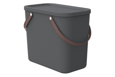 Rotho, ROTHO - Aufbewahrungsbox ALBULA - anthrazit - recyceltes Material - 23.5/40/34 cm, ROTHO Aufbewahrungsbox »A 25 l ALBULA«, (1 St.)