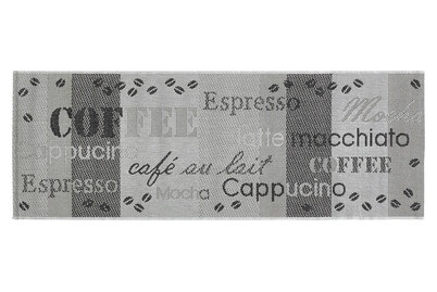 andiamo, Andiamo Küchenläufer »ARIZONA 1«, rechteckig, 5 mm Höhe, Flachgewebe, Motiv Kaffee, mit Schriftzug, In- und Outdoor geeignet, Küche, Andiamo Läufer Arizona Gewebt Grau | 0.5 × 1.5 m