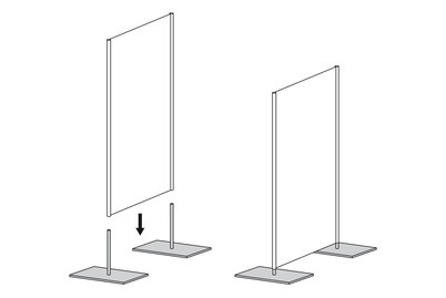 Nouvel, Standfuss zu Paravents anthrazit, Nouvel Standfuss zu Paravents Anthrazit | 60 × 30 cm