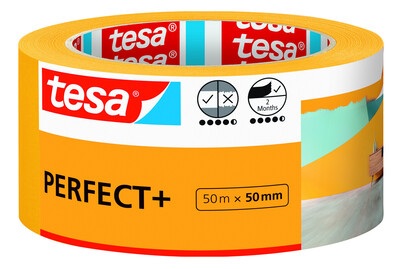 Tesa, tesa Perfect+ 56538-00000-00 Malerabdeckband Gelb (L x B) 50 m x 50 mm 1 St., tesa Malerband Perfect+ 50 m x 50 mm