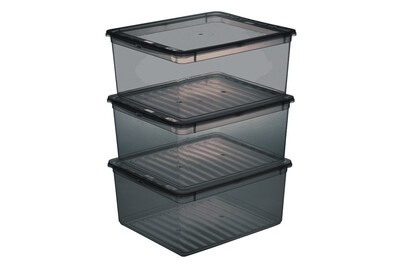 undefined, Aufbewahrungsbox BEA grau 39x33.5x76.5cm, Keeeper Clearbox 18l 3er Set grey