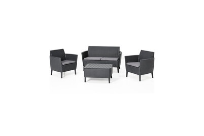 Allibert, AlliBERT Loungeset Salemo anthrazit, Salemo Lounge Set 2er Sofa, graphit