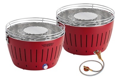 Lotusgrill, Lotusgrill Holzkohlegrill Hybrid Classic feuerrot, Lotusgrill Holzkohlegrill Hybrid Classic feuerrot