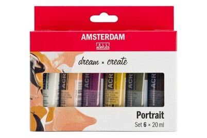 Talens, Talens Acrylfarbe Acrylfarbe, Amsterdam Acrylfarbe Portrait 6 Tuben à 20 ml