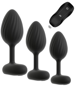 ANOS, 3-teiliges Analplug-Set mit Vibration