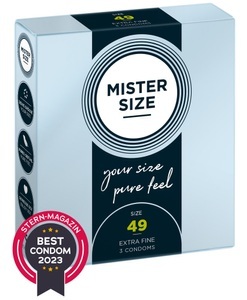 Mister Size, Mister Size 49 (3er Pack), Kondome ?49 mm?, transparent, hauchdünn, feucht