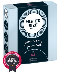 Mister Size, Mister Size 64 (3er Pack), Mister Size 64 Dünne Kondome, Neutral, Transparent, 3 Stück - Amorana