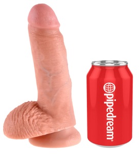 King Cock, König Penis Mit Kugeln | King Cock, King Cock Dildo Im Realistischen Design Mit Hoden Und Saugnapf, Flesh Pink - Amorana