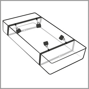 Accessoire Bizarre, 4-teilige Bettfesseln, mit Karabinern, 4-teilige Bettfesseln, mit Karabinern