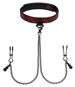 Fifty Shades of Grey, Pinces à Tétons à Collier Sweet Anticipation | Fi, Halsfessel mit Nippelklemmen ?Sweet Anticipation Collar Nipple Clamps?, verstellbar