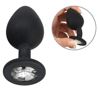 Accessoire Bizarre, Analplug aus Silikon mit Schmuckstein