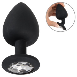 Accessoire Bizarre, Analplug aus Silikon mit Schmuckstein