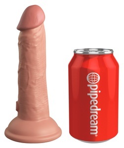 King Cock, 6? Vibrating + Dual Density Silicone Cock, Naturvibrator ?6? Vibrating + Dual Density Silicone Cock? mit extra starkem Saugfuß